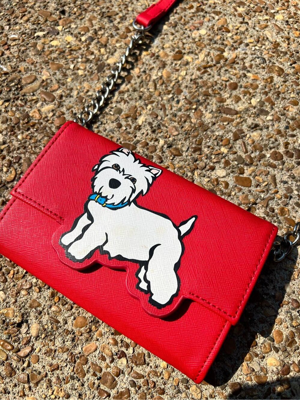 Westie West Highland Terrier Cross Body Purse Marc Tetro Red Wallet on Chain Dog